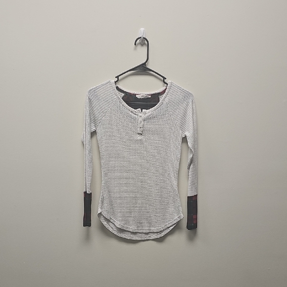 Pink Rose Tops - Pink Rose White and Black Long Sleeve Top